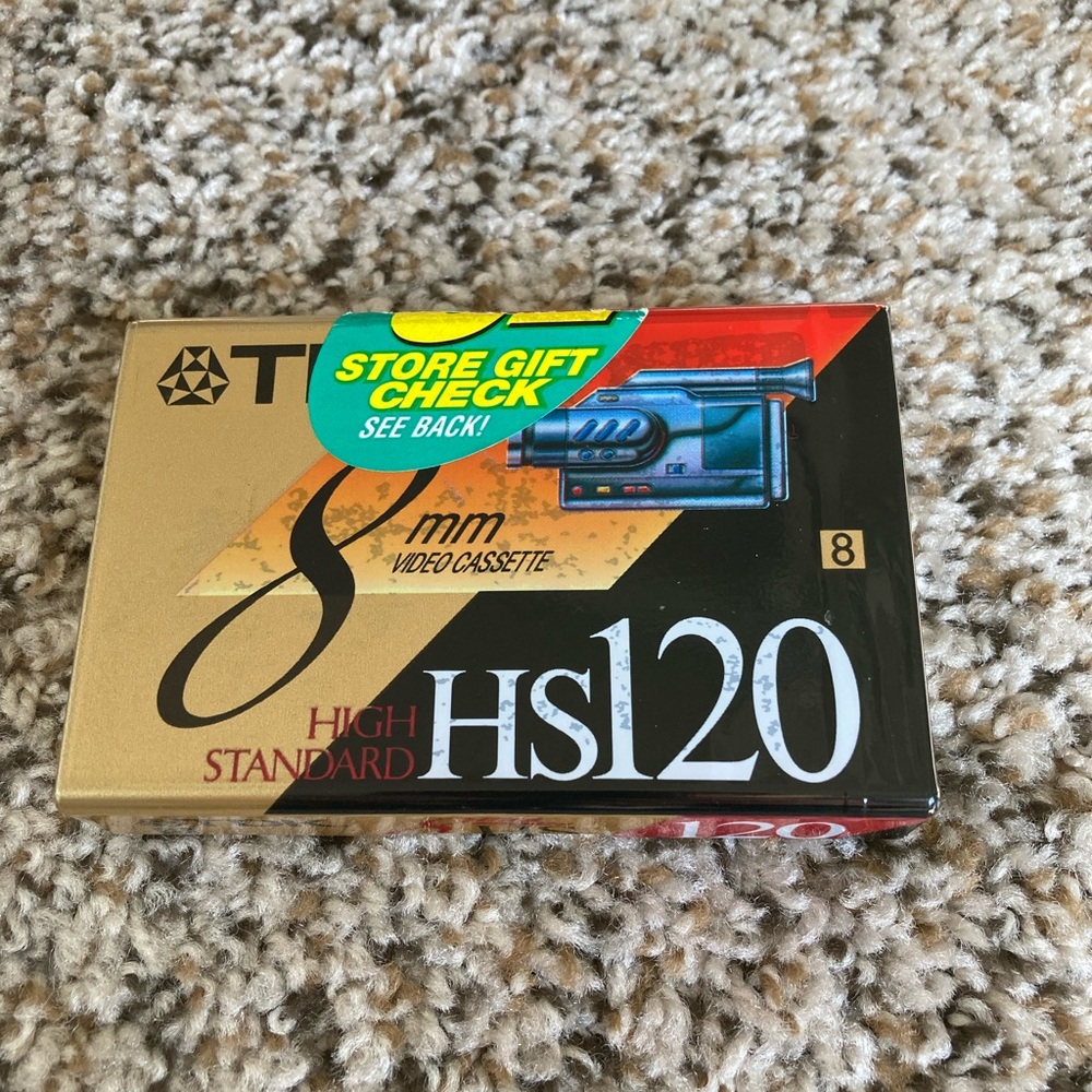 TDK 8mm High Standard Video Cassette Tape, 120 minute, Black, Blank Storag